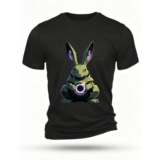 Black T-shirt, front print