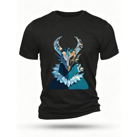 Black T-shirt, front print