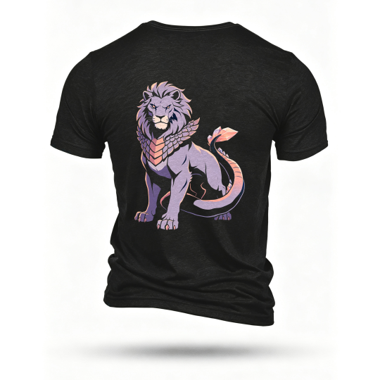 Black T-shirt, back print