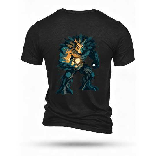 Black T-shirt, back print