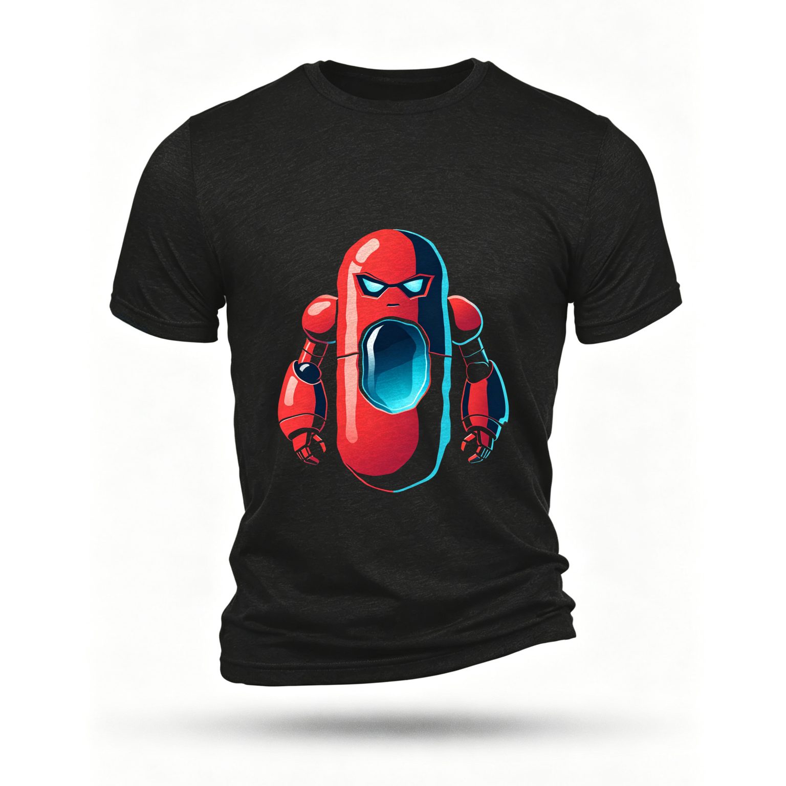 Black T-shirt, front print