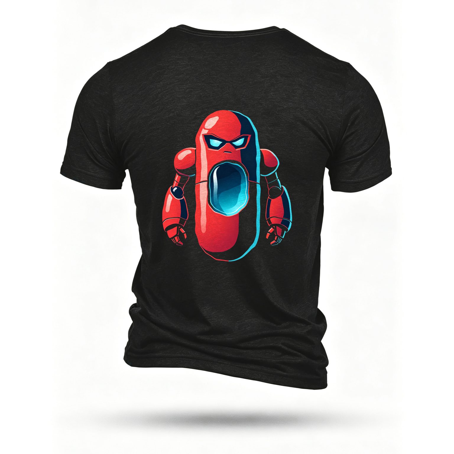 Black T-shirt, back print