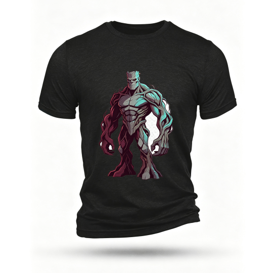 Black T-shirt, front print