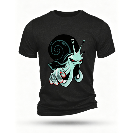 Black T-shirt, front print