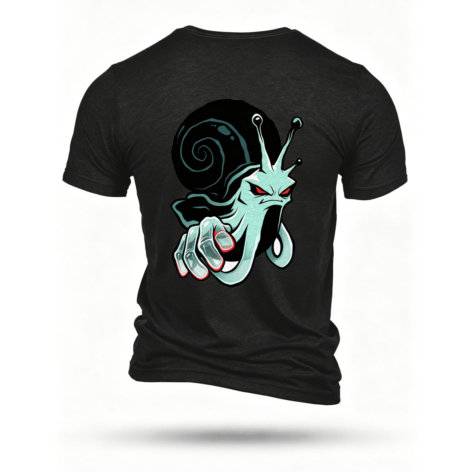 Black T-shirt, back print