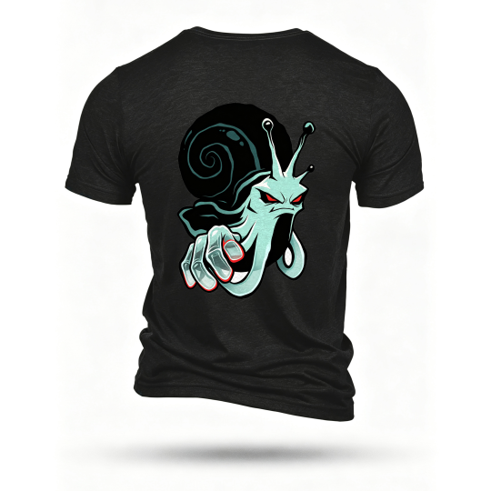 Black T-shirt, back print
