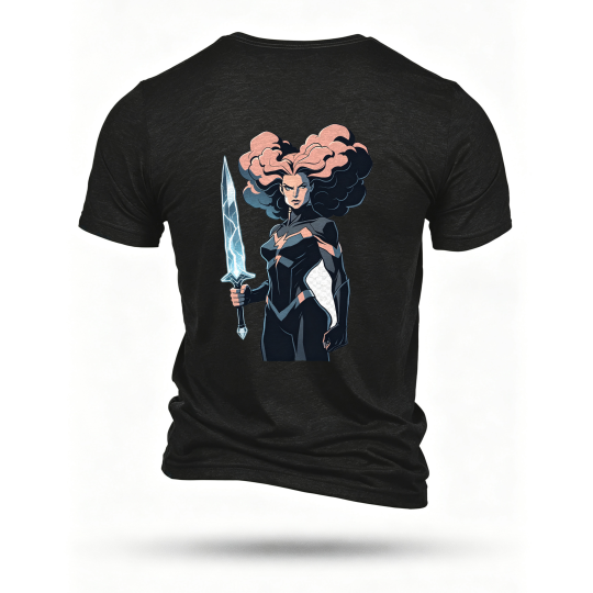 Black T-shirt, back print