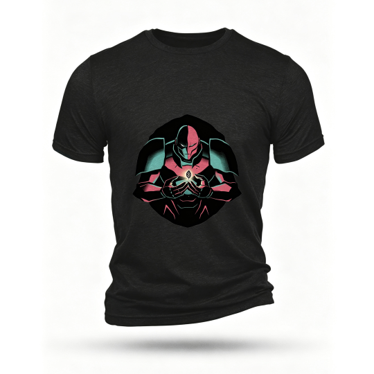 Black T-shirt, front print