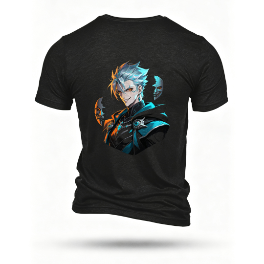 Black T-shirt, back print