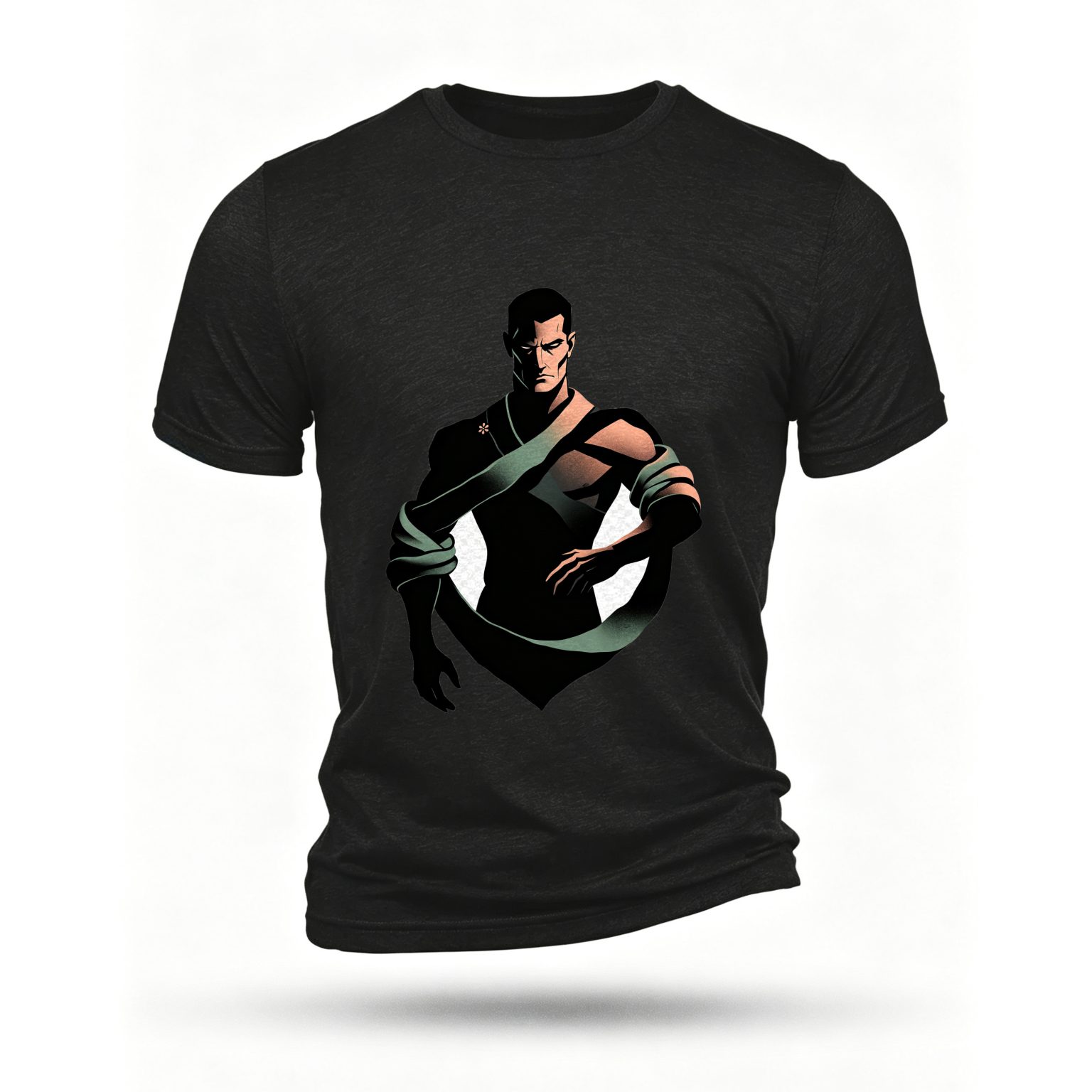 Black T-shirt, front print