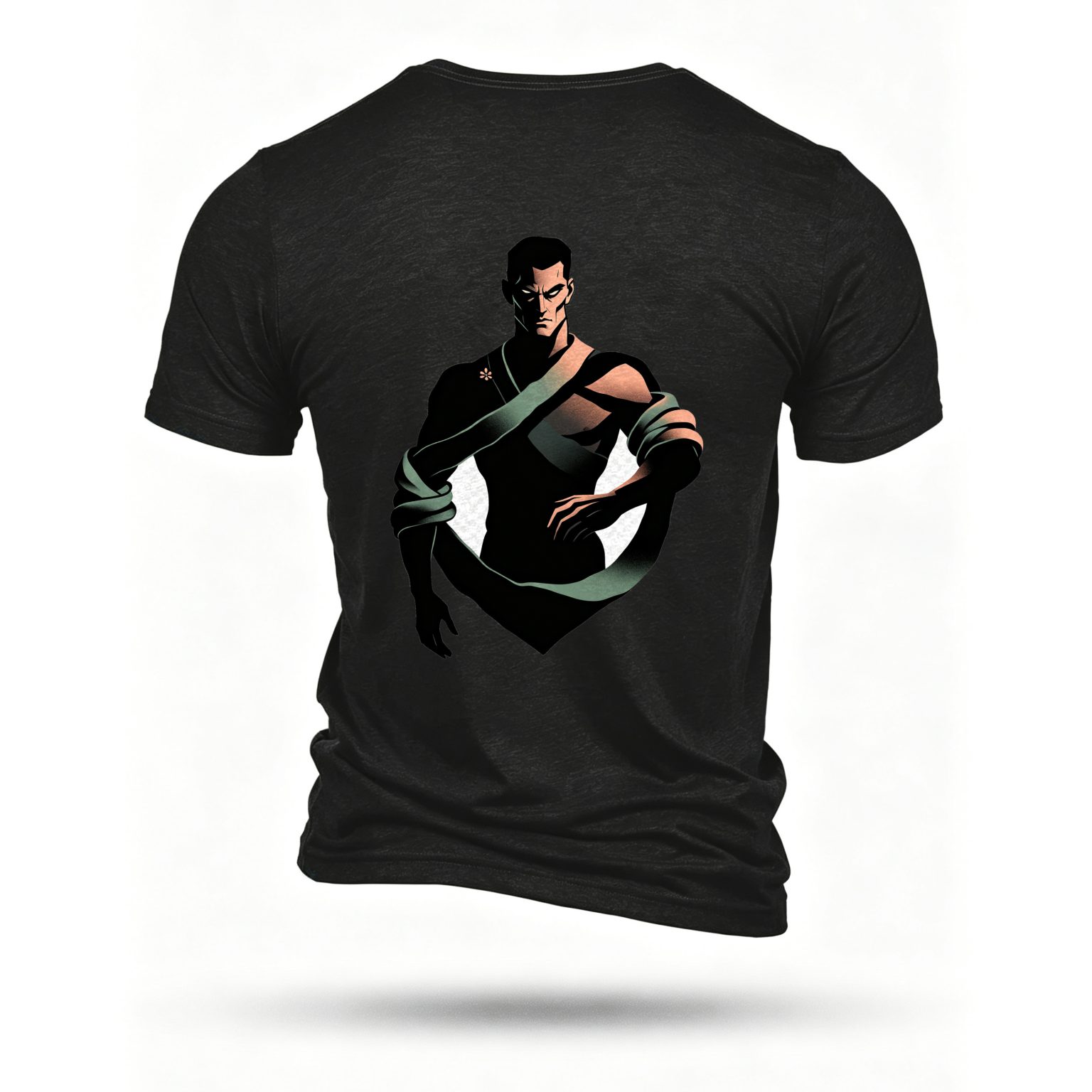 Black T-shirt, back print
