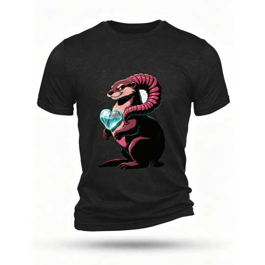 Black T-shirt, front print