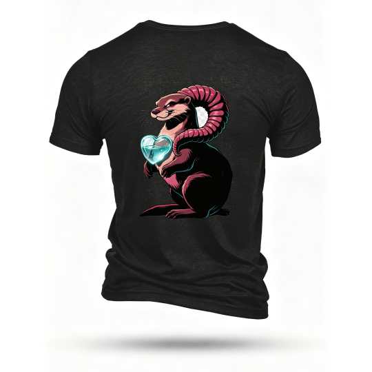 Black T-shirt, back print