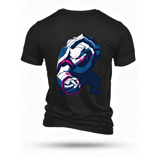 Black T-shirt, back print