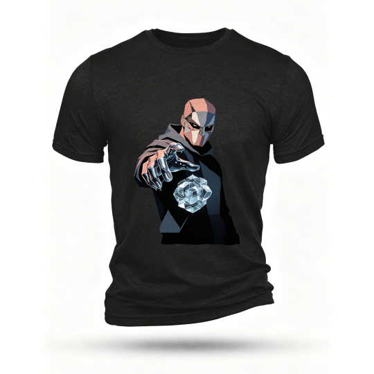 Black T-shirt, front print