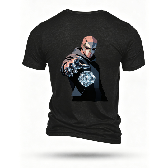 Black T-shirt, back print