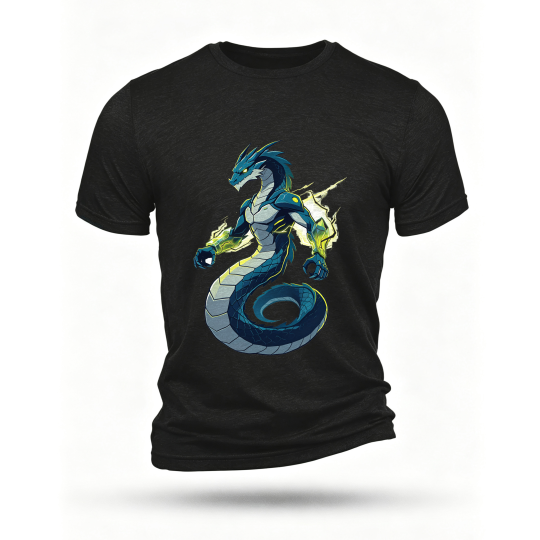 Black T-shirt, front print