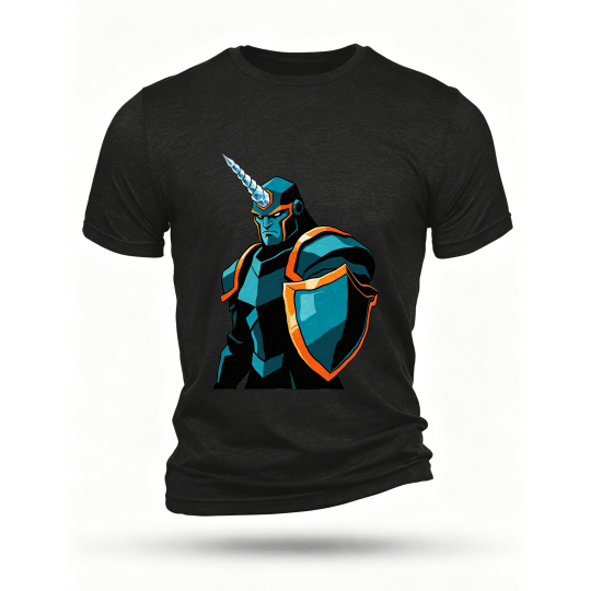 Black T-shirt, front print