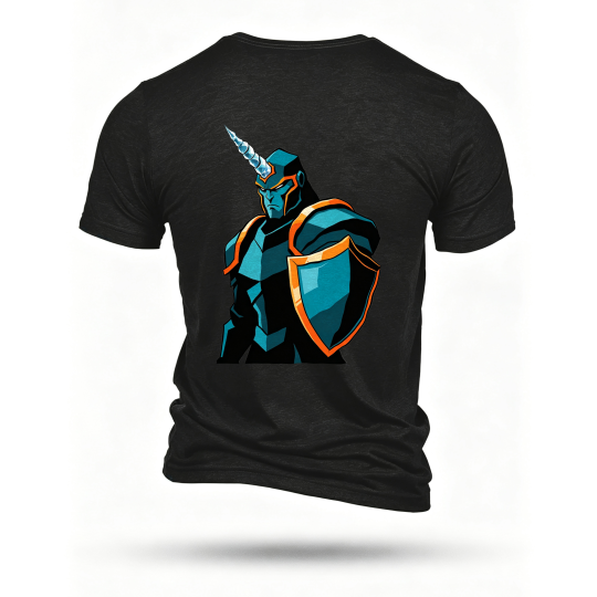 Black T-shirt, back print