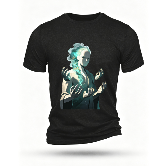 Black T-shirt, front print