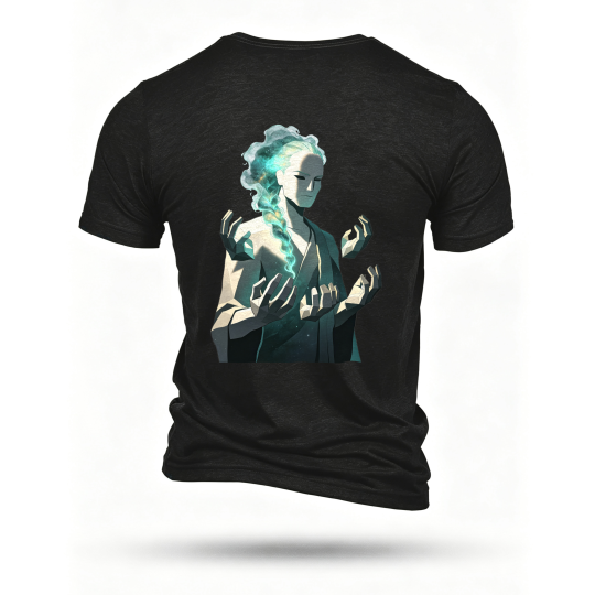 Black T-shirt, back print