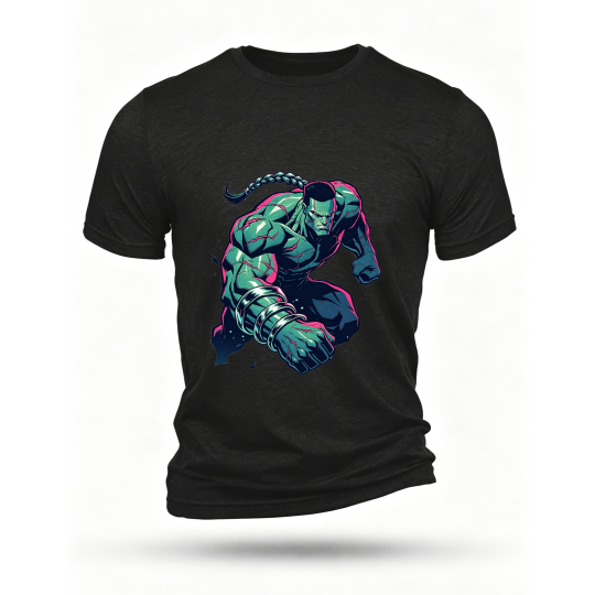 Black T-shirt, front print