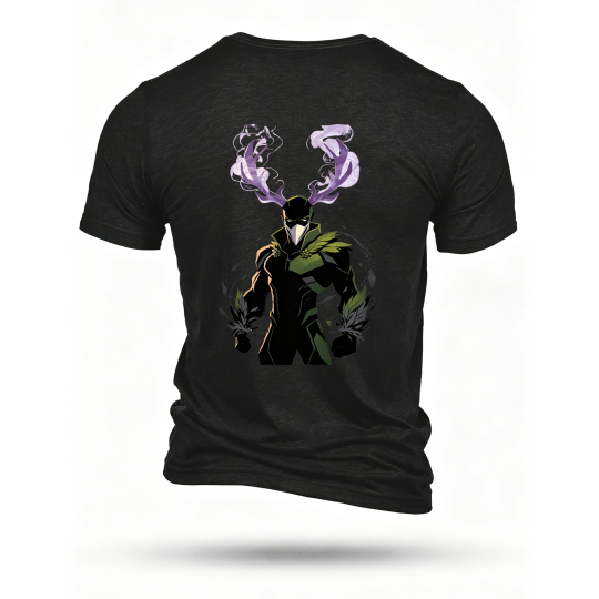 Black T-shirt, back print