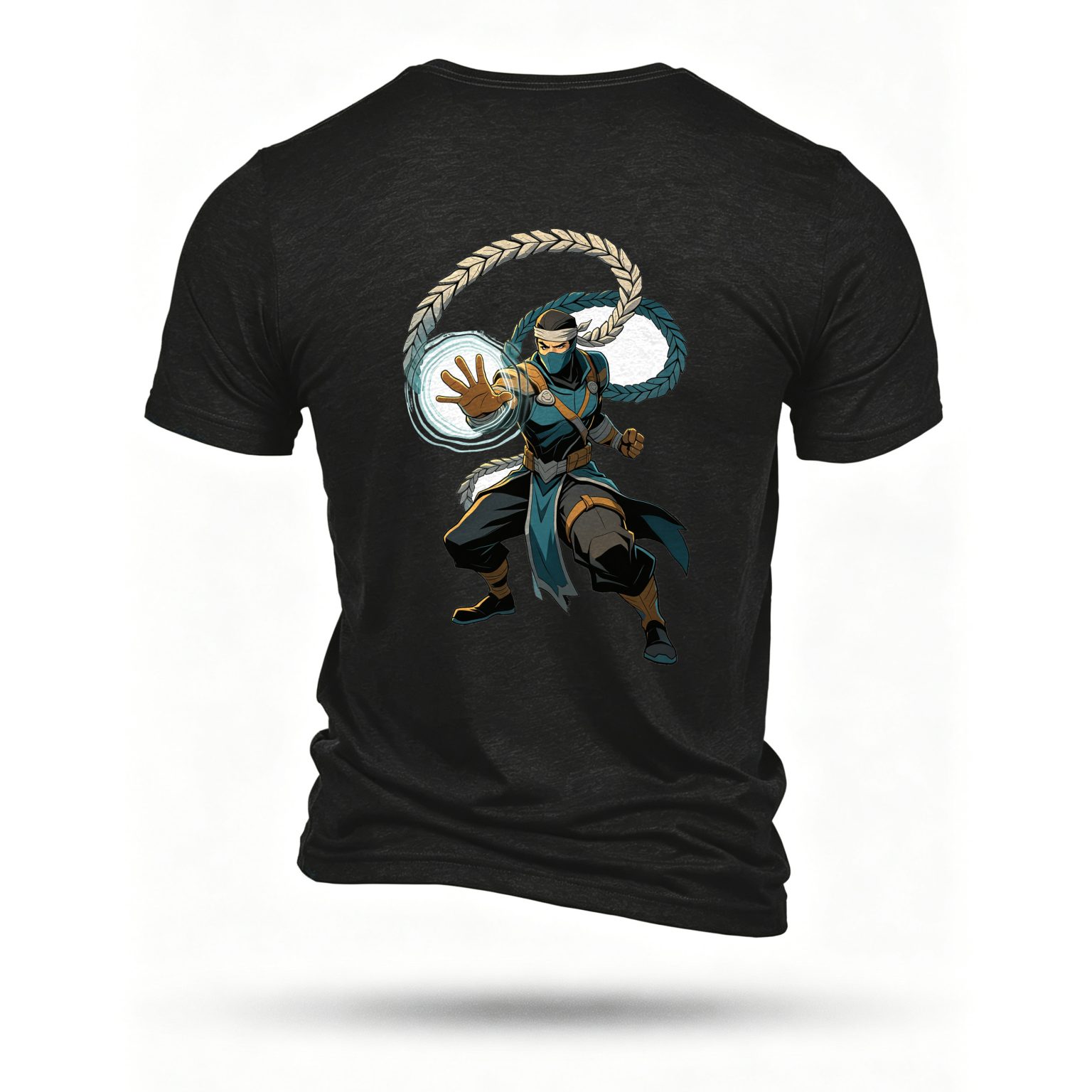 Black T-shirt, back print