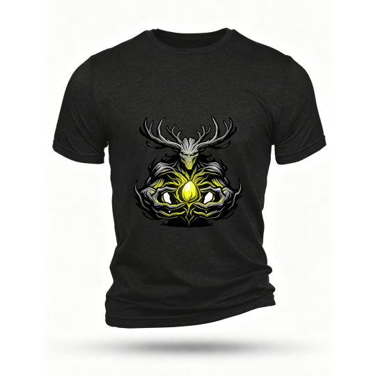 Black T-shirt, front print