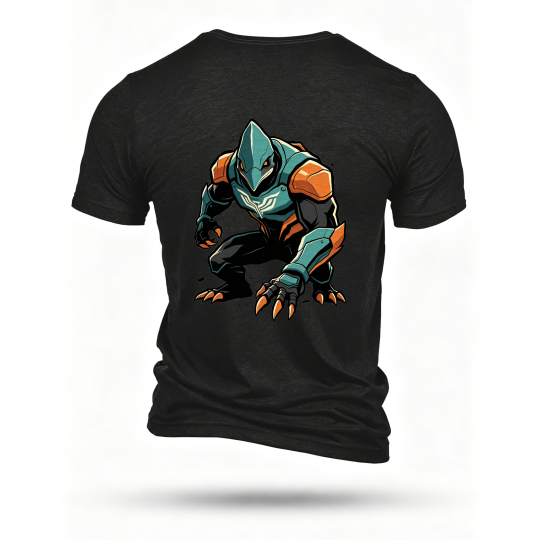 Black T-shirt, back print