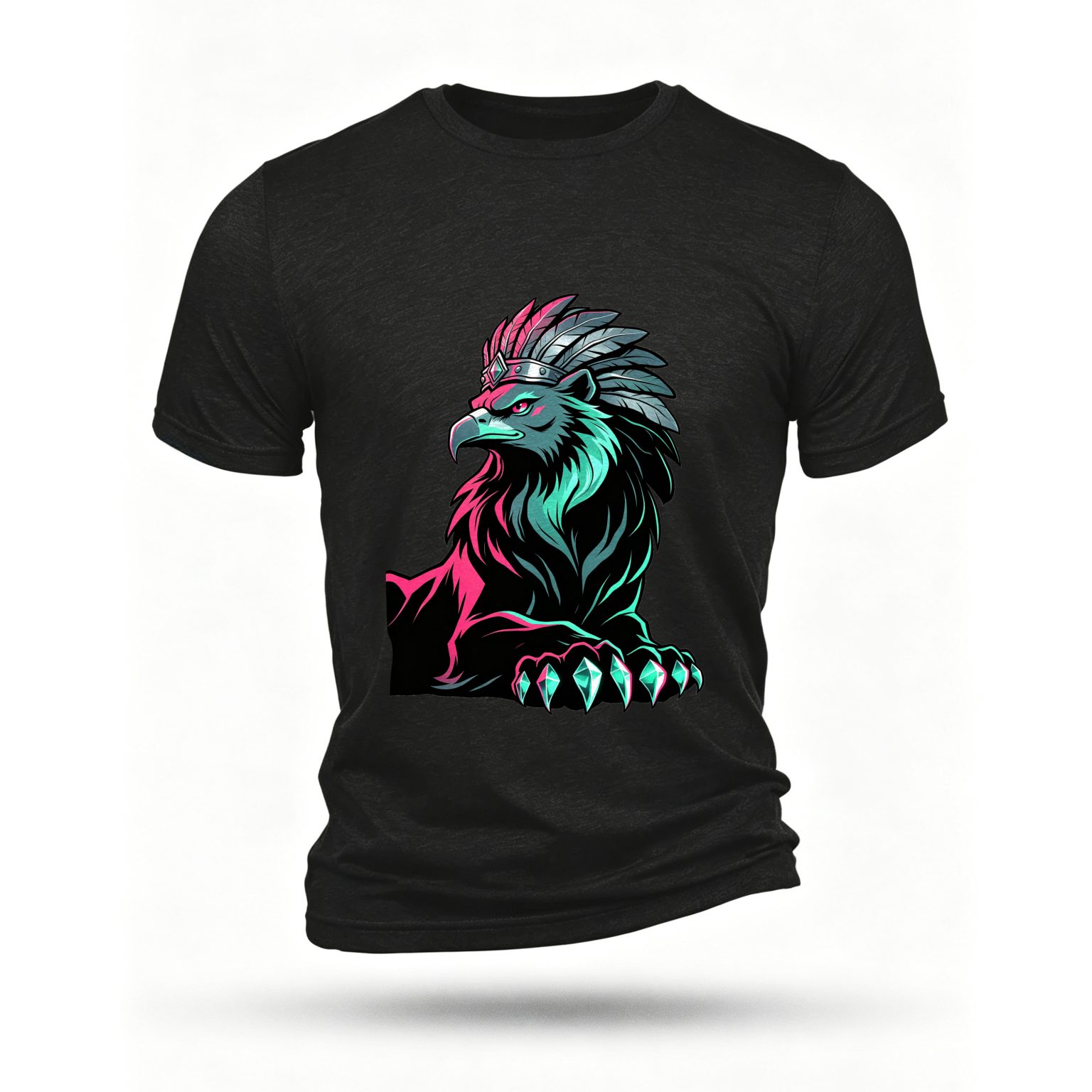 Black T-shirt, front print
