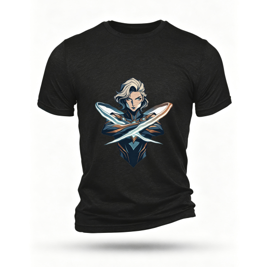Black T-shirt, front print