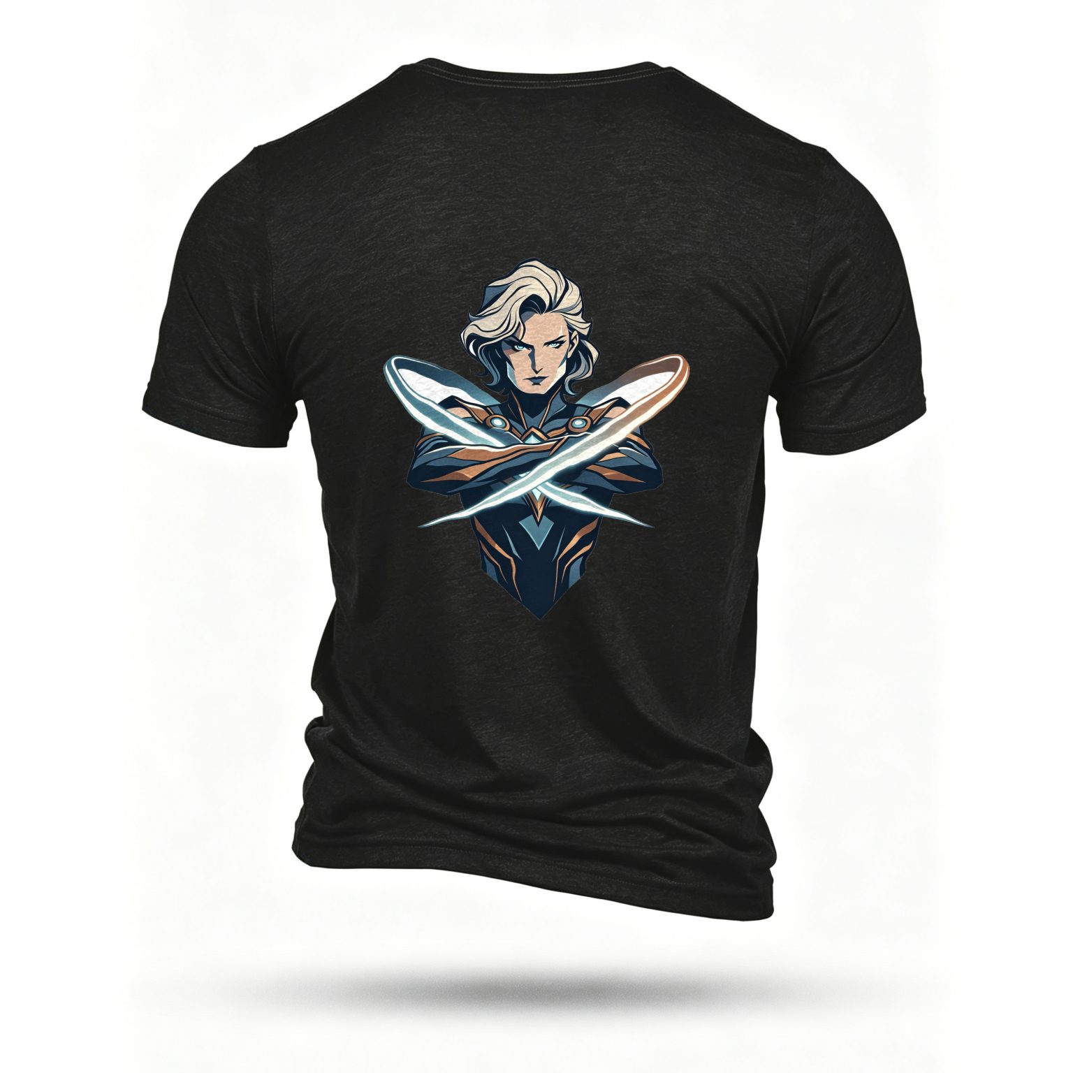 Black T-shirt, back print