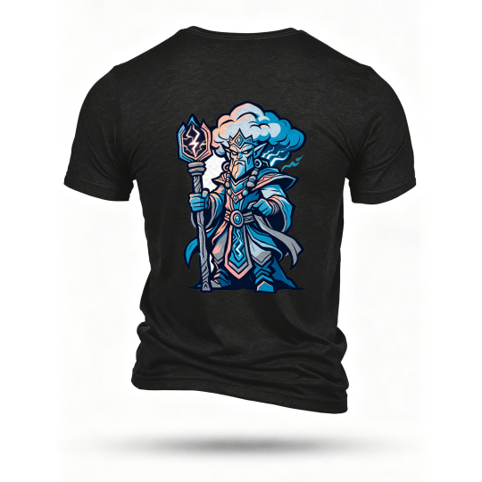 Black T-shirt, back print