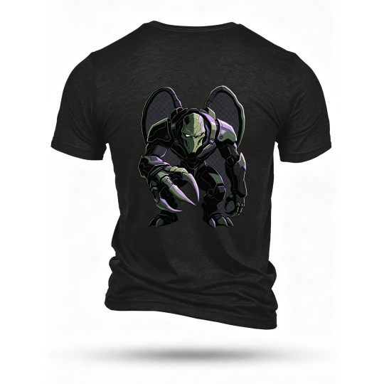 Black T-shirt, back print