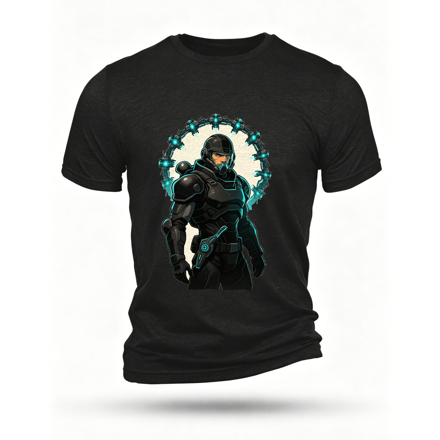 Black T-shirt, front print