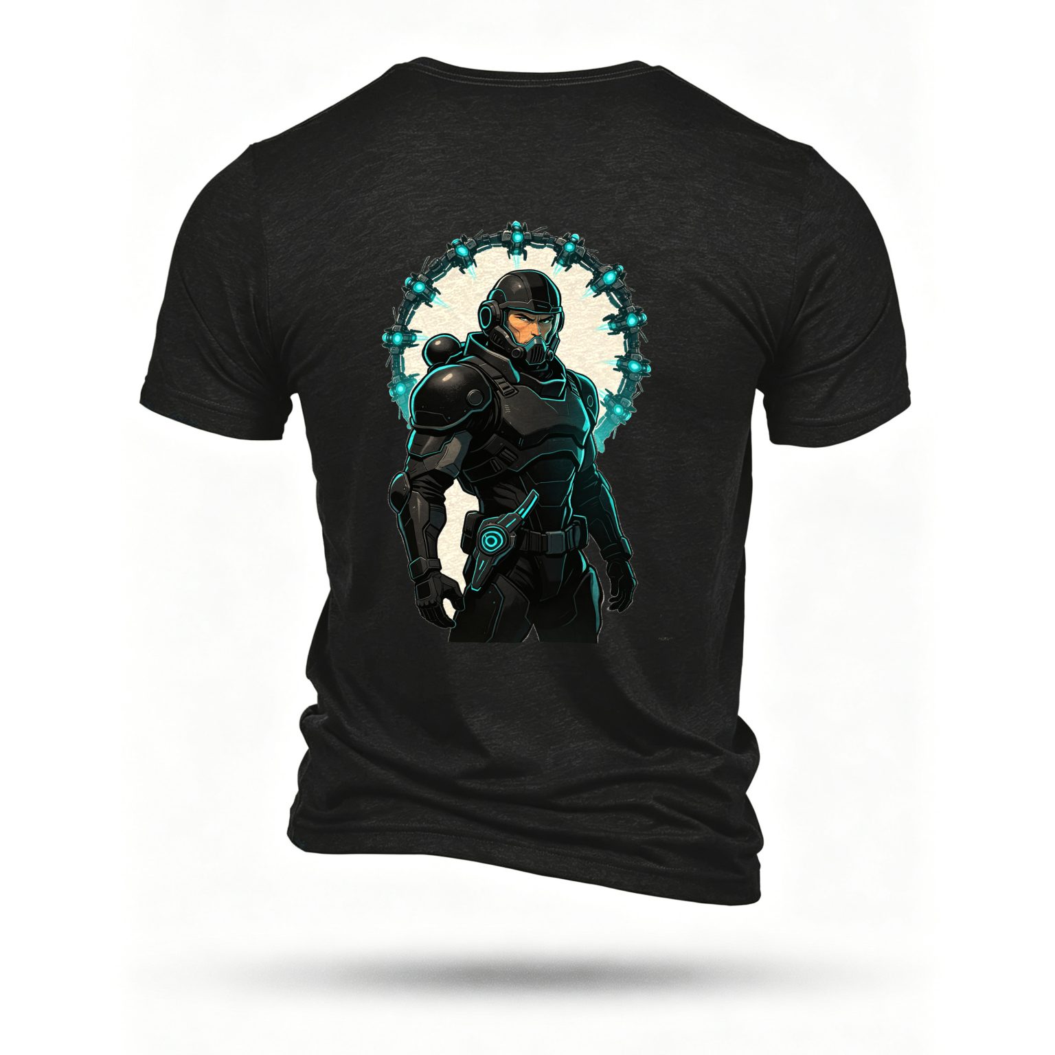 Black T-shirt, back print