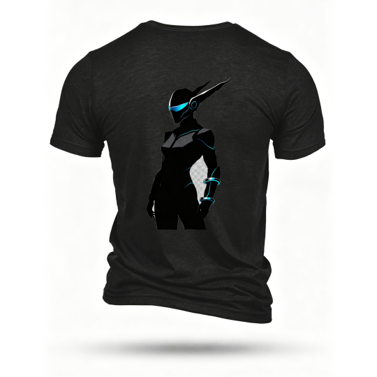 Black T-shirt, back print