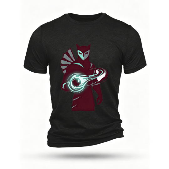 Black T-shirt, front print