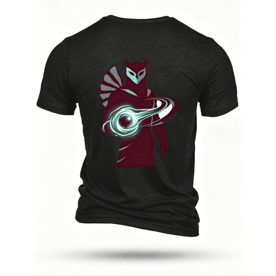 Black T-shirt, back print