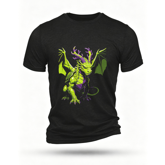 Black T-shirt, front print