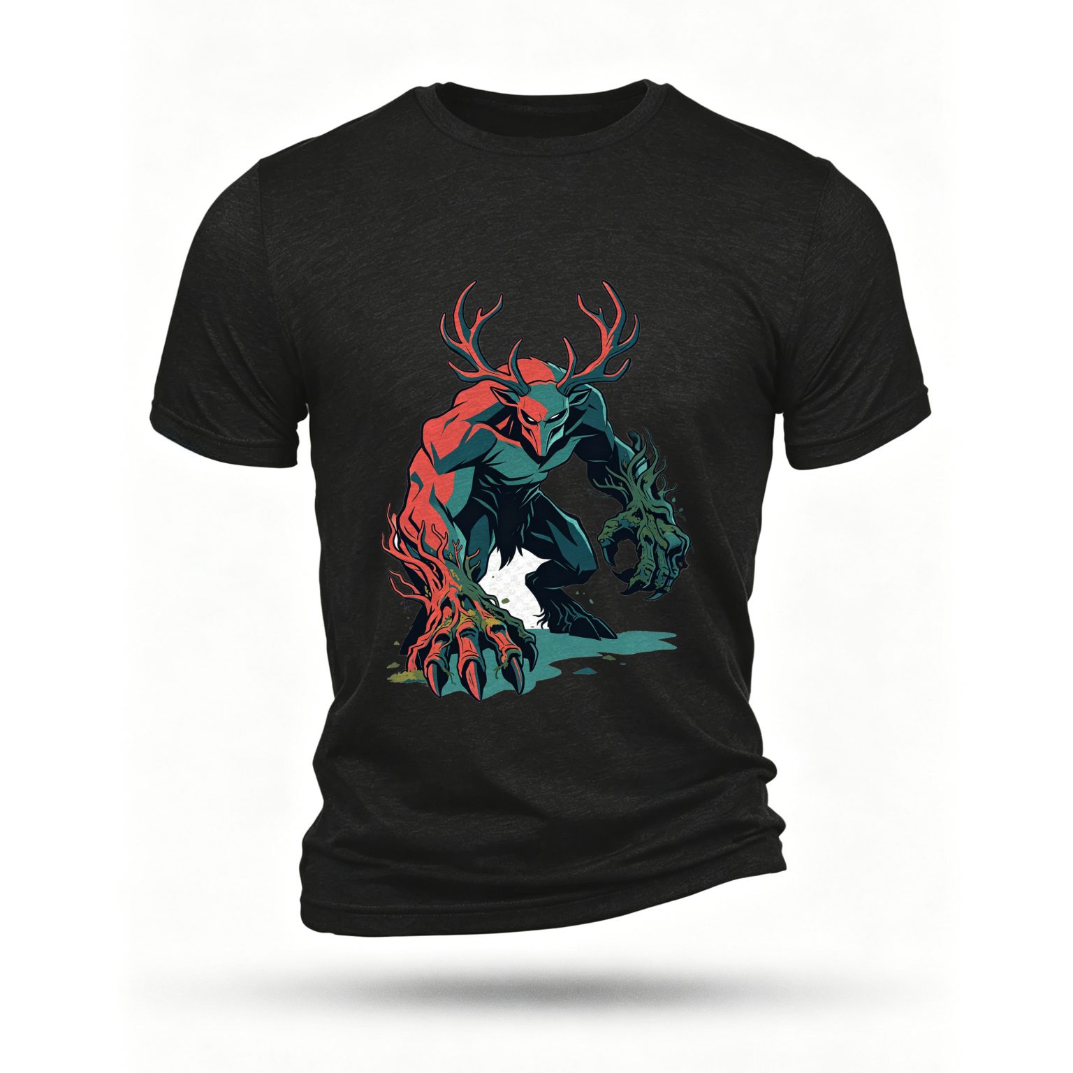 Black T-shirt, front print