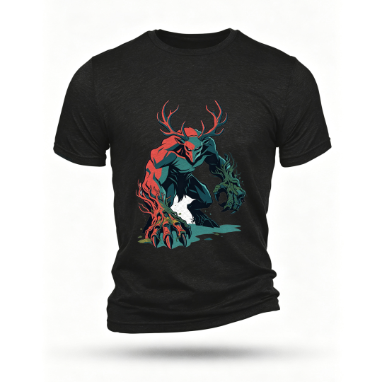 Black T-shirt, front print