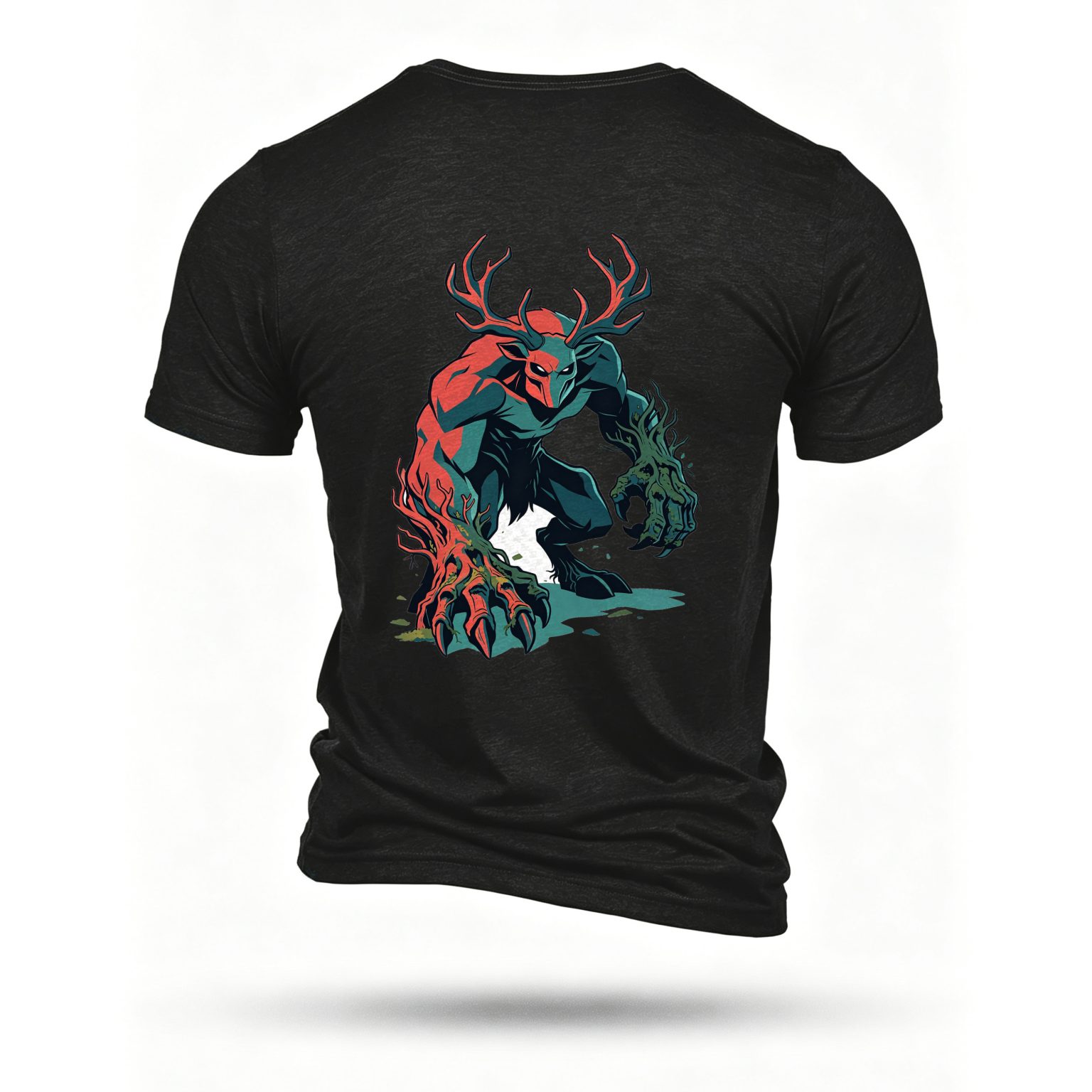 Black T-shirt, back print
