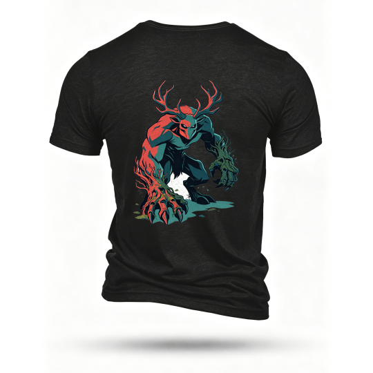 Black T-shirt, back print