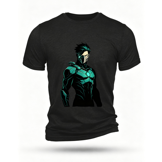 Black T-shirt, front print