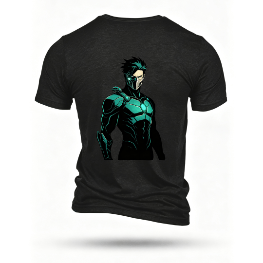 Black T-shirt, back print