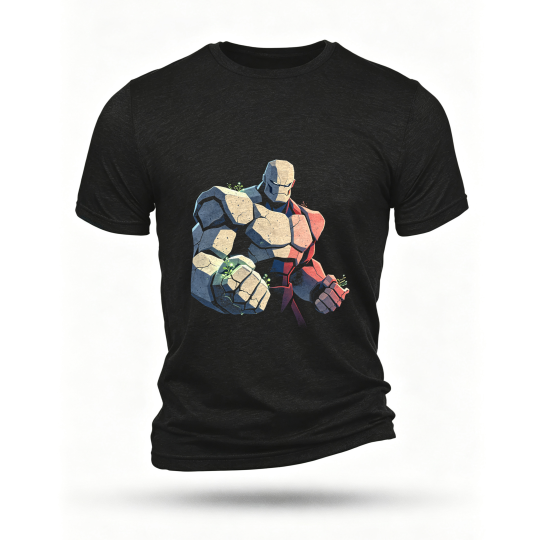 Black T-shirt, front print