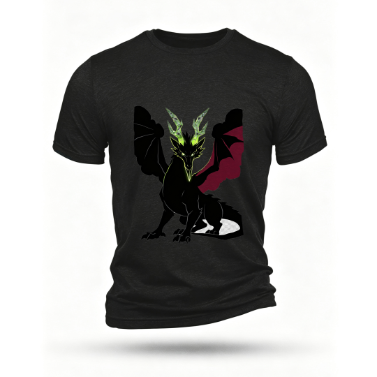 Black T-shirt, front print