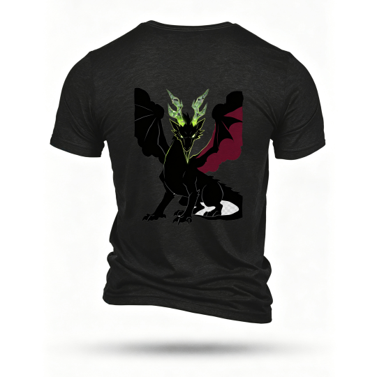 Black T-shirt, back print